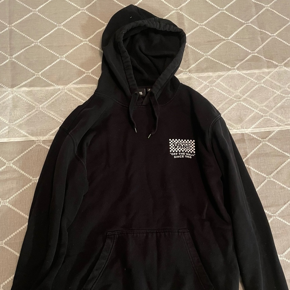 VANS Black & White Hoodie. Size- MEDIUM